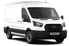 White Ford Transit SWB